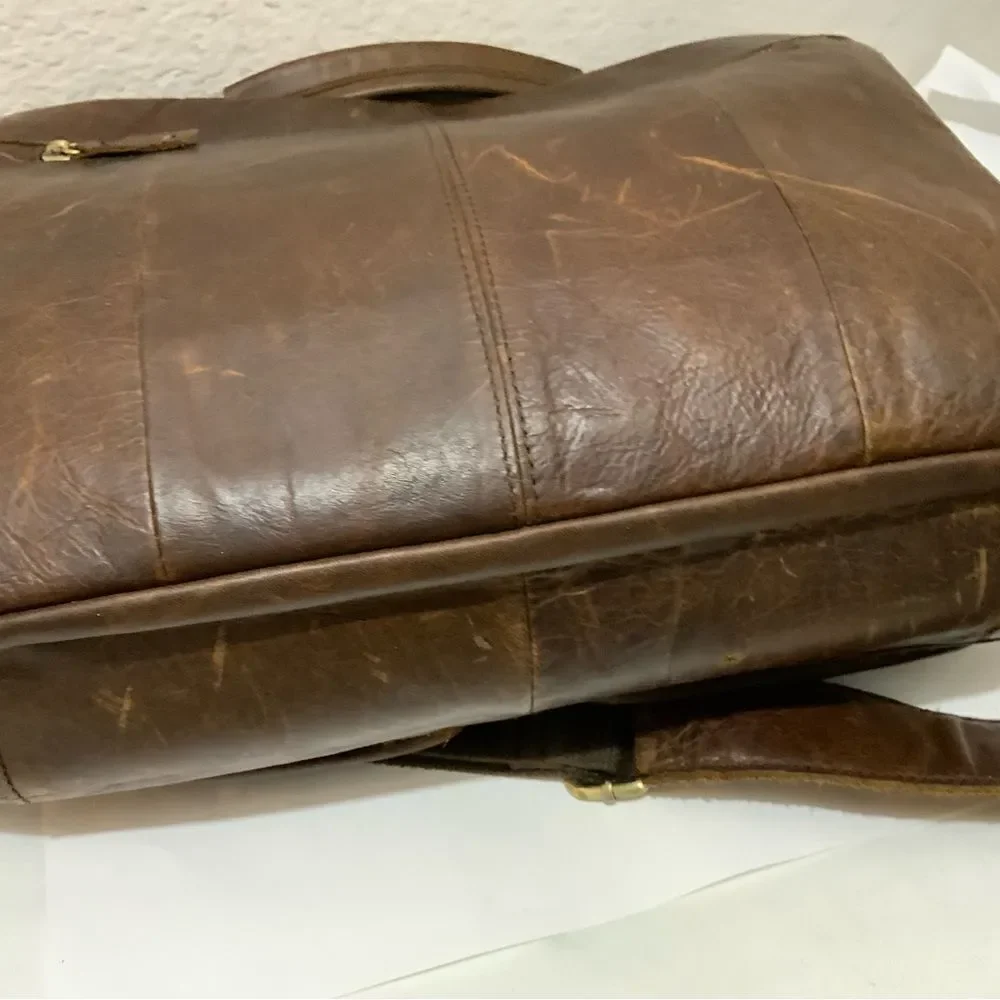 Vintage Mersq Leather Breifcase Hand Made in Austria Beautiful 13x15